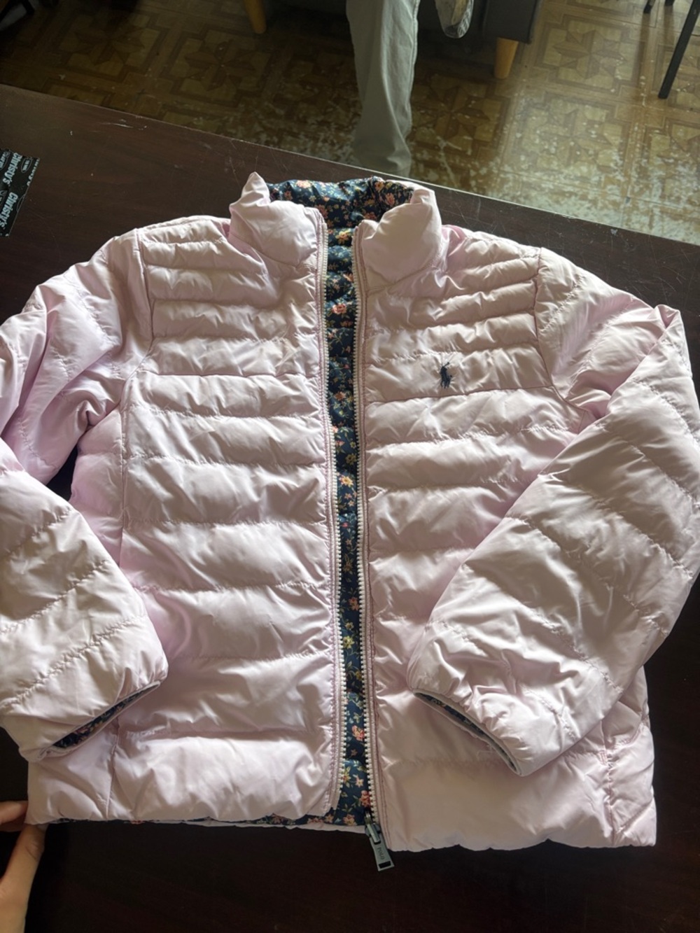 Ralph Lauren Light Pink reversible Quilted puffer